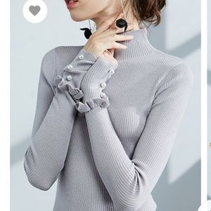 NWOT Ribbed mock neck sweater